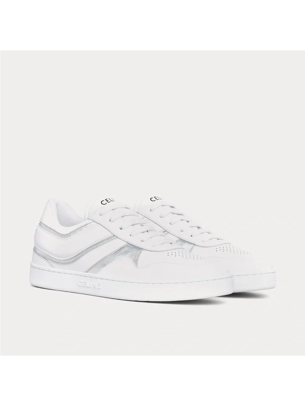 Celine Low Wave Lace-Up Sneaker, Optic White/Silver Size 41 in Box +DustBag $750